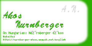 akos nurnberger business card